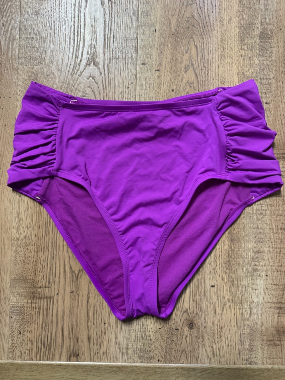AMAVI Purple Scrunch Side Bikini Bottoms High Rise Size Large